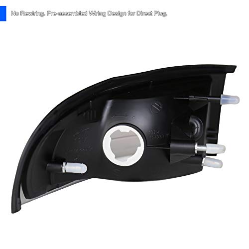 Euro Clear Diamond Headlights + Corner Lights Lamps SPEC-D TUNING Comopatible with 1994-1998 Ford Mustang Left + Right Pair