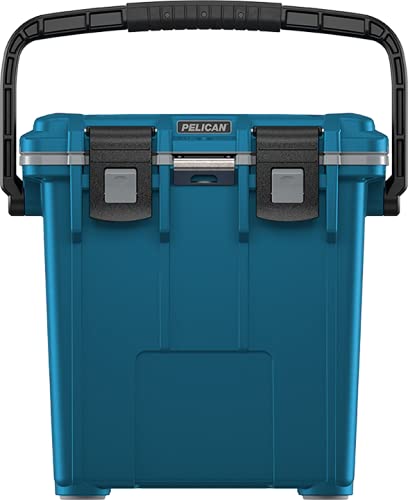20QT Pelican Elite Cooler (Pacific Blue/Grey) | 15 Can or 4 Wine Bottle Capacity with Ice | 2 Day Ice Retention | Guaranteed for Life