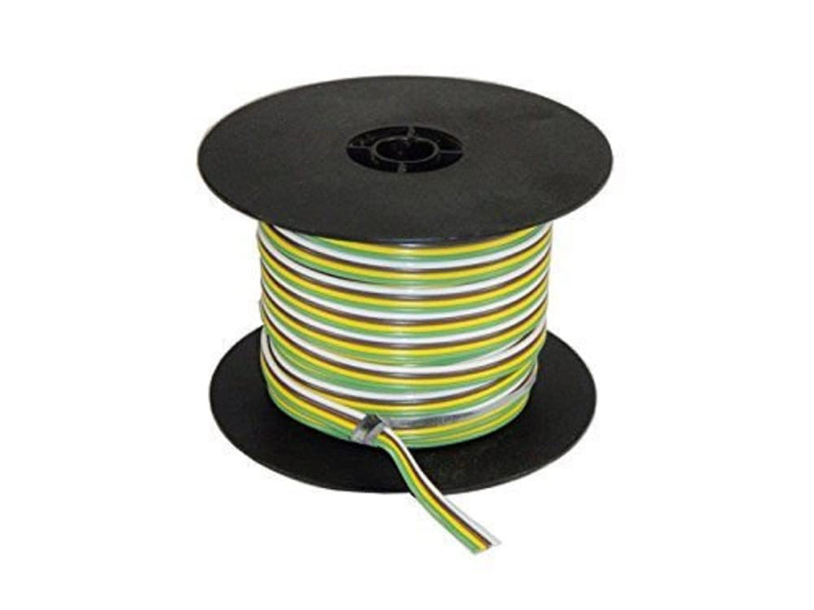 East Penn 100' 14 Gauge Ribbon Wire, Yellow, Green, White, Brown
