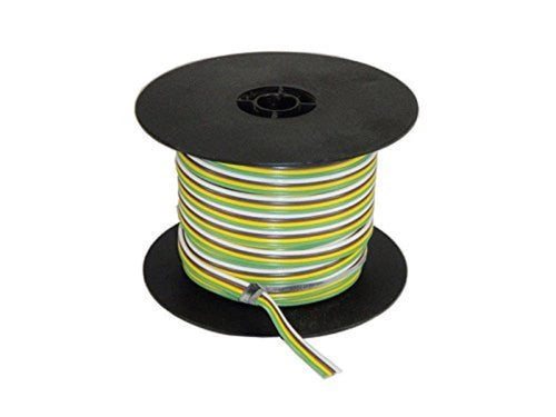 East Penn 100' 14 Gauge Ribbon Wire, Yellow, Green, White, Brown