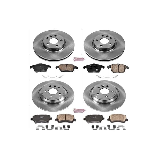 Power Stop Autospecialty KOE5611 Front and Rear Replacement Brake Kit-OE Brake Rotors & Ceramic Brake Pads