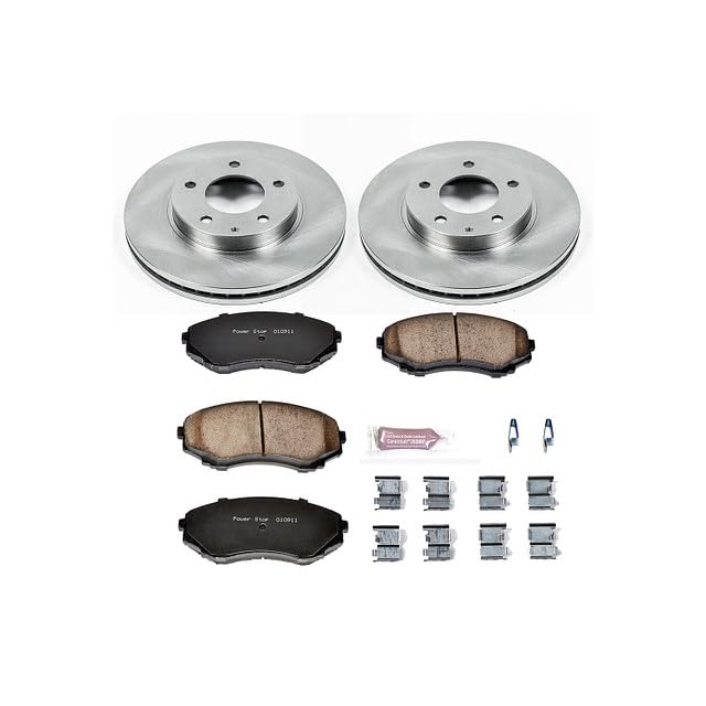 POWERSTOP Autospecialty KOE1184 Front Replacement Brake Kit-OE Brake Rotors & Ceramic Brake Pads For Mazda MPV 2000-2006 [Model Specific]