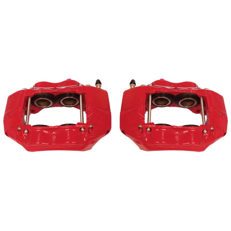 Power Stop S1784 Front Pair of High-Temp Red Powder Coated Calipers For Toyota Tacoma 1995-2004 [Model Specific]