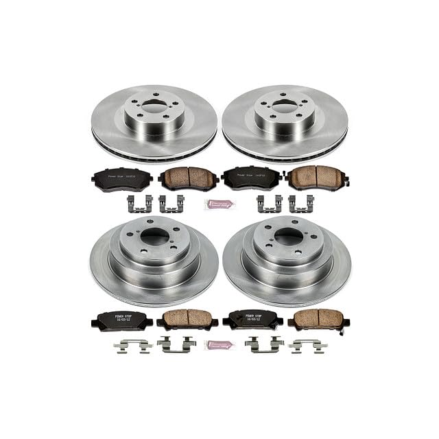 POWERSTOP Autospecialty KOE2377 Front and Rear Replacement Brake Kit-OE Brake Rotors & Ceramic Brake Pads For Subaru Forester 2003 [Model Specific]