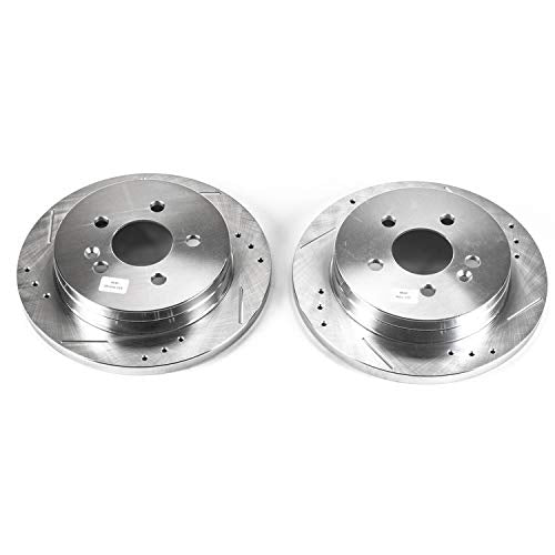 Power Stop Rear EBR627XPR Drilled & Slotted Rotor Pair For Mercedes-Benz ML320 1998-2003, Mercedes-Benz ML350 2003-2005, Mercedes-Benz ML430 1999 [Model Specific]