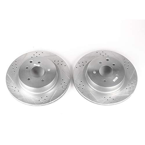 Power Stop Rear JBR1108XPR Drilled & Slotted Rotor Pair For INFINITI G35 2003-2004, Nissan 350Z 2003-2009 [Model Specific]