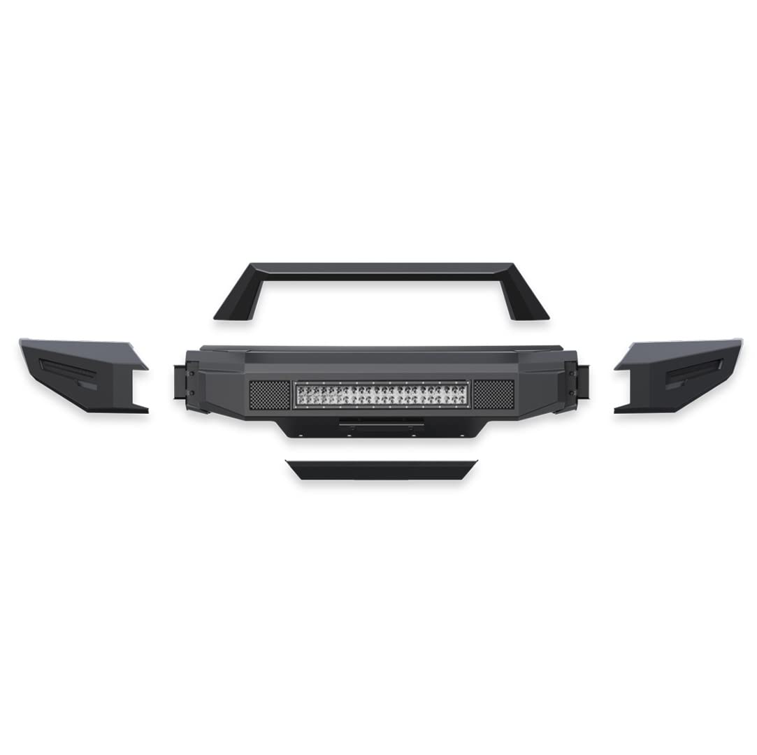 Modular Black Horse Armour II Heavy Duty Front Bumper Matte Black Compatible with 2013-2018 Ram 1500-AFB-RA14-K1