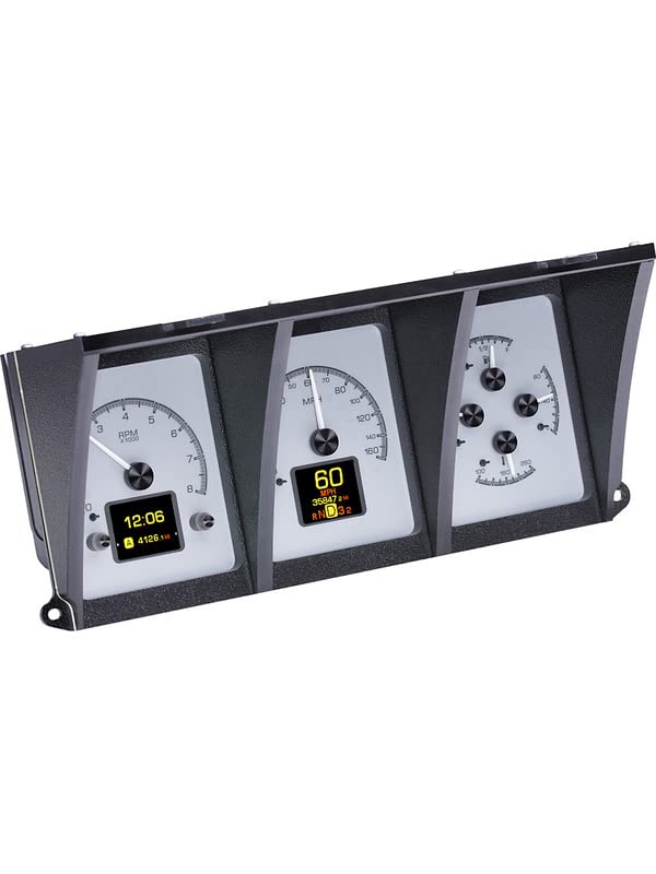 Dakota Digital HDX-73F-PU-S Dash Gauge System Compatible with 1973-79 Ford Pickup Truck 1978-79 Bronco Silver Alloy