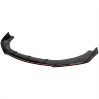 Glossy Black Red Trim Spec-D Tuning Universal Front Bumper Lip Spoiler Splitter Kits 3PC