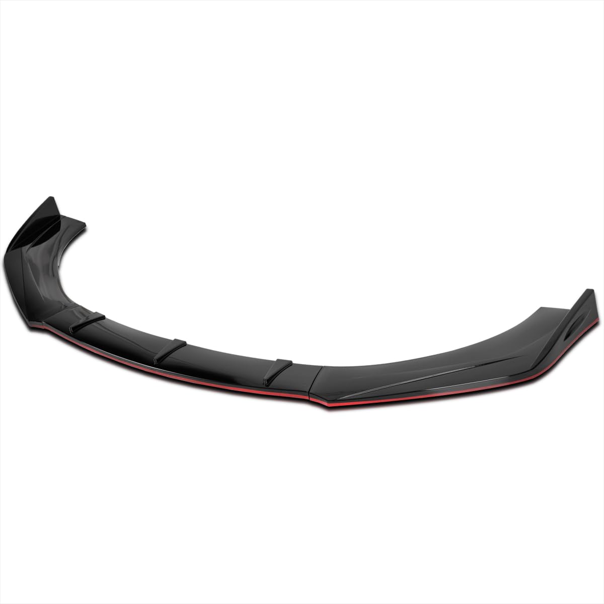 Glossy Black Red Trim Spec-D Tuning Universal Front Bumper Lip Spoiler Splitter Kits 3PC
