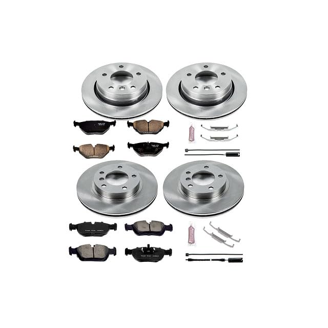 POWERSTOP Autospecialty KOE499 Front and Rear Replacement Brake Kit-OE Brake Rotors & Ceramic Brake Pads For BMW 323i 1998-1999, BMW 328i 1996-1999 [Model Specific]