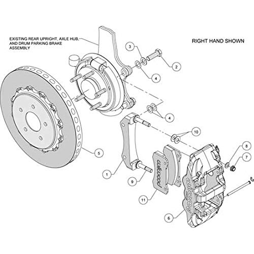 WILWOOD 140-13161-CSICR Rear P-Brk Kit AERO4,14.00" C/SiC,Red 97-04 Corvette C5/Z06 05-13 C6