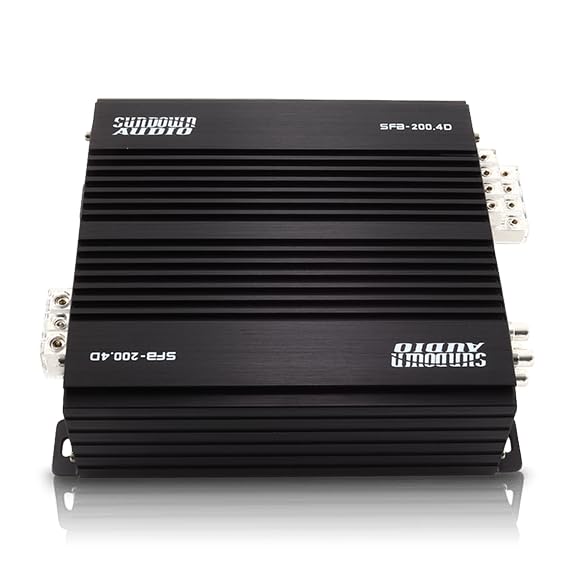 Sundown Audio 4/5-Channel Class D Full Range Car Amplifier SFB 1 Ohm, Brazilian Style Amp with Variable HPF/LPF, Bass Boost, Clipping Remote for Car & Marine Audio (SFB-200.4-4-Channel)