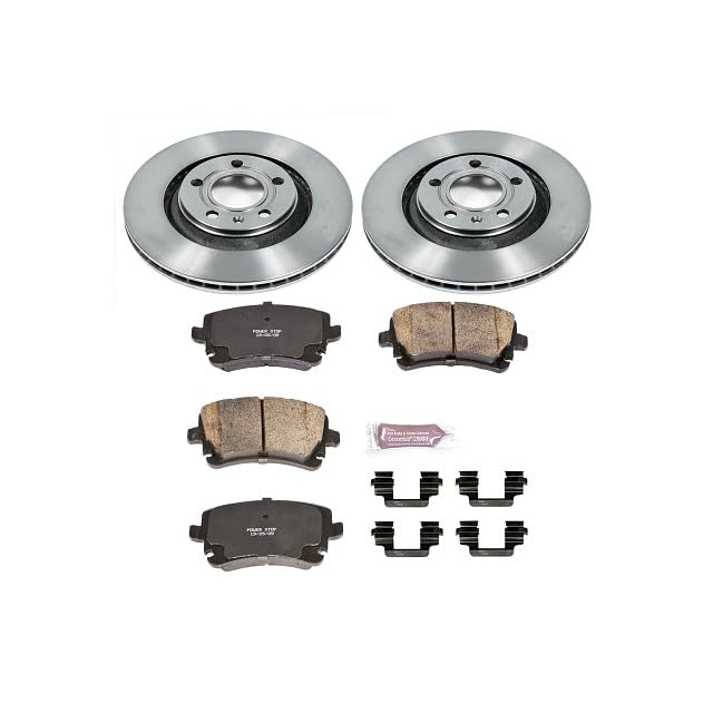 Power Stop Autospecialty KOE4564 Rear Replacement Brake Kit-OE Brake Rotors & Ceramic Brake Pads For Audi S4 2004-2009 [Model Specific]
