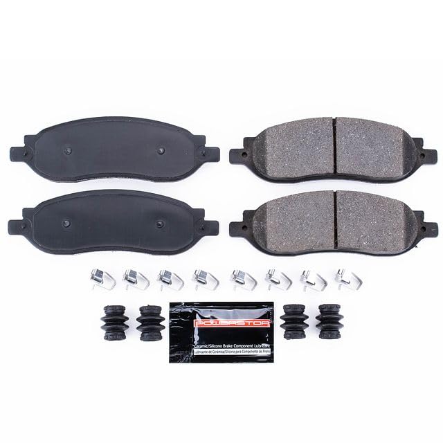 Power Stop Z23-1068 Z23 Evolution Sport Rear Carbon Fiber Infused Ceramic Brake Pads with Hardware For Ford F-250 Super Duty 2005-2007, Ford F-350 Super Duty 2005-2007 [Model Specific]