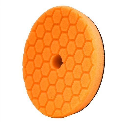 Chemical Guys Hex-Logic BUFX112HEX6 Quantum Medium-Heavy Cutting Pad, Orange (6.5 Inch Pad Made for 6 Inch Backing Plates)