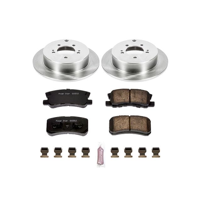 Power Stop Autospecialty KOE5499 Rear Replacement Brake Kit-OE Brake Rotors & Ceramic Brake Pads For Mitsubishi Lancer 2009-2015, Mitsubishi Outlander 2007-2013 [Model Specific]