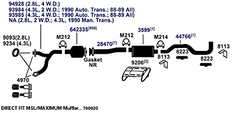 Exhaust Muffler AP Exhaust Products 3599