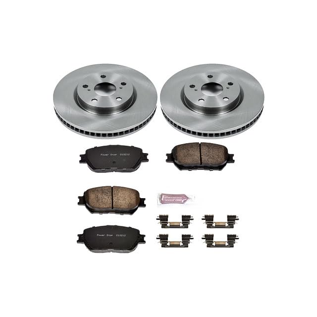 POWERSTOP Autospecialty KOE5272 Front Replacement Brake Kit-OE Brake Rotors & Ceramic Brake Pads For Lexus GS300 2006, Lexus IS250 2009-2015 [Model Specific]