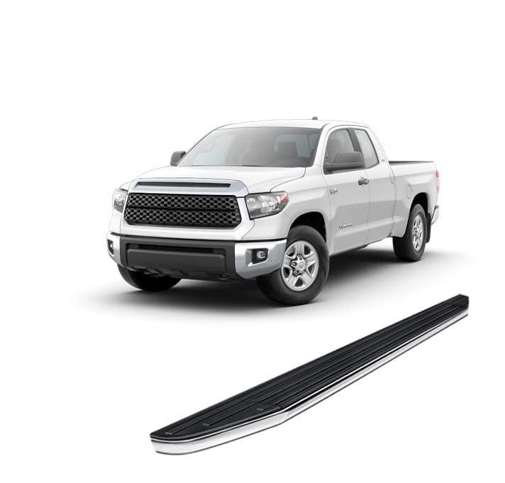 Black Aluminum Black Horse Premium Running Boards Compatible with 2007-2021 Toyota Tundra