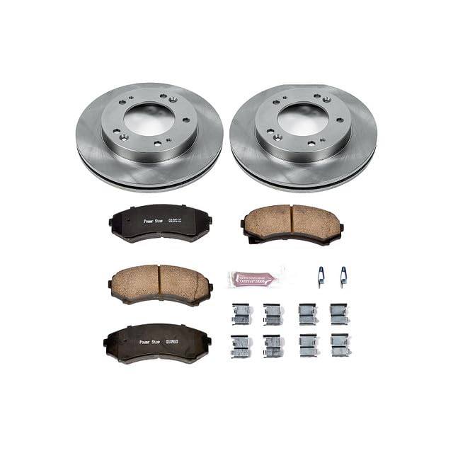 Power Stop Autospecialty KOE5259 Front Replacement Brake Kit-OE Brake Rotors & Ceramic Brake Pads For Honda Passp, Isuzu Axiom, Isuzu Rodeo, Isuzu Rodeo Sport [Model Specific]