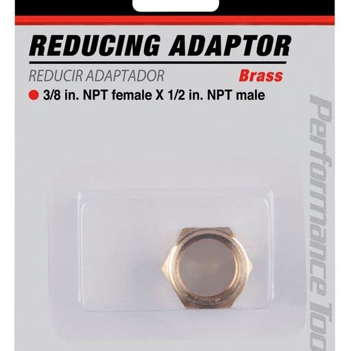 M487 Performance Tool - Brass Adapter Fitting, 3/8-Inch NPT Female to 1/2-Inch NPT Male, Durable and Reliable Connector for Air Systems