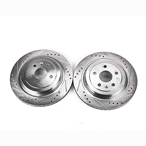 Power Stop AR82156XPR Evolution Rear Drilled & Slotted Rotor Pair For Cadillac CTS 2008-2014 [Model Specific]