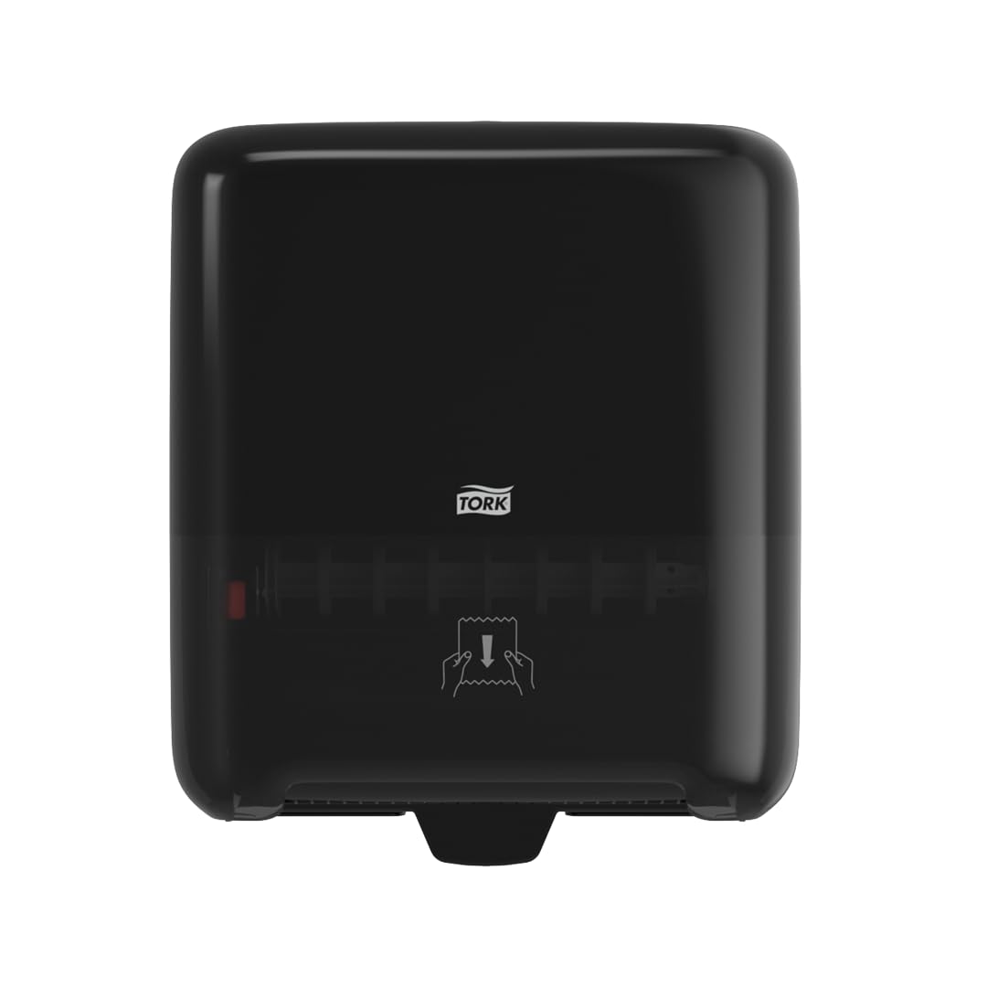 Tork Matic Paper Towel Dispenser, Elevation Design 5510282 - Paper Hand Towel Dispenser H1, One-at-a-Time dispensing with Refill Level Indicator, Black