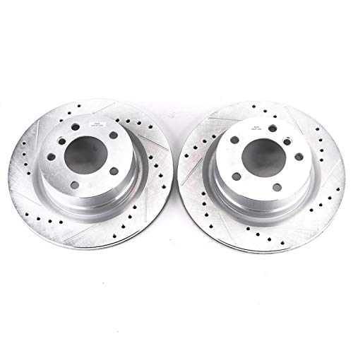 Power Stop EBR1216XPR Rear Drilled and Slotted Brake Rotor Pair For BMW 128i 2008-2013 [Model Specific]