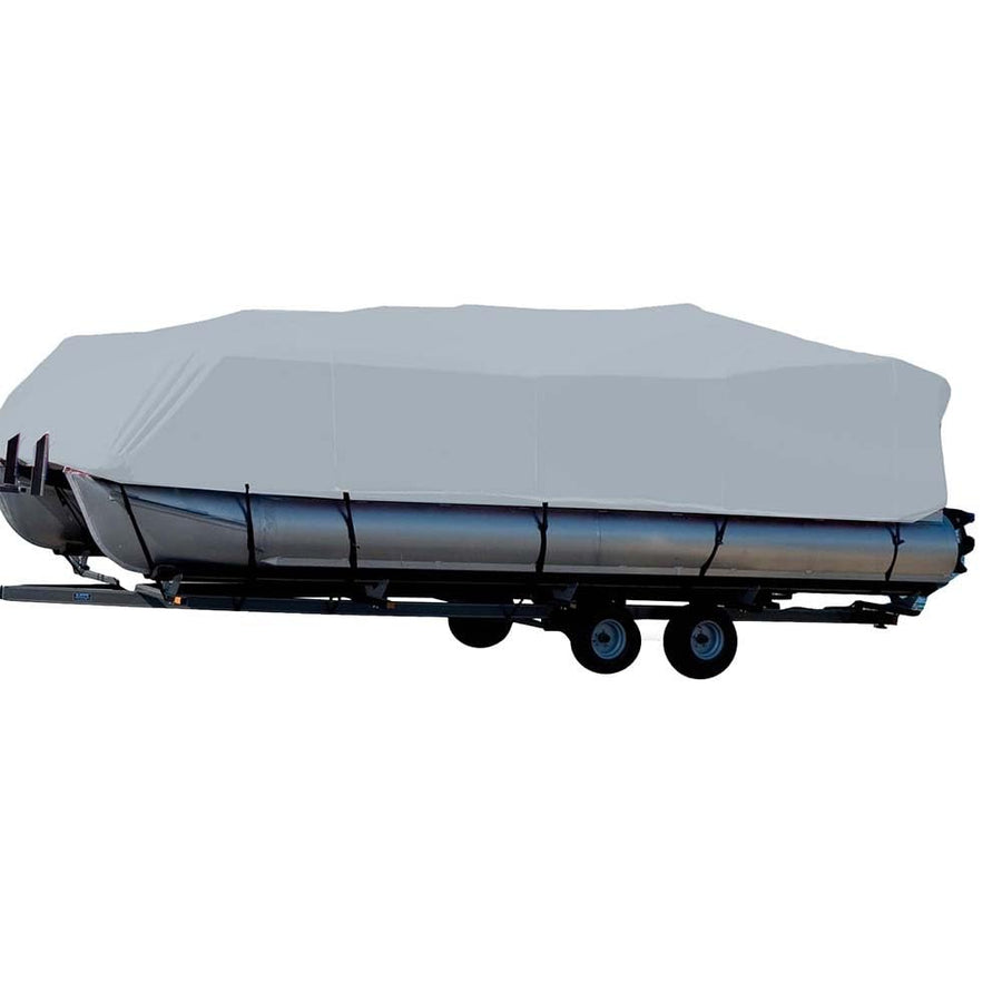 Sun-DURA® Carver Styled-to-Fit Boat Cover f/24.5' Pontoons w/Bimini Top & Partial Rails - Grey