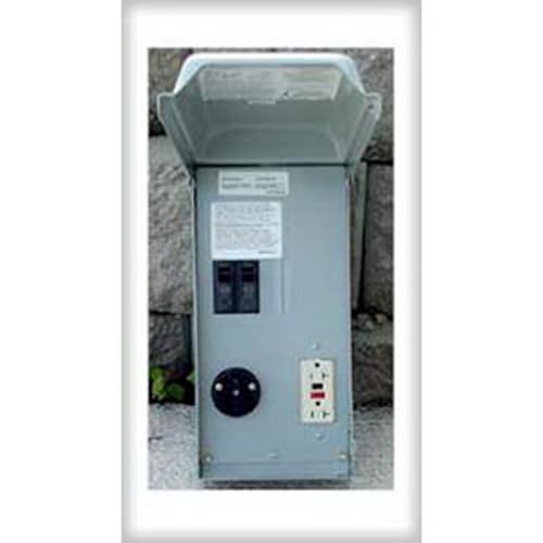70A Unmetered Power Pedestal Midwest U041C010P • Outdoor Surface Mount Panel • 30A TT-30R + 20A GFCI Receptacles • Lockable Weatherproof Design • for RV Parks, Campgrounds, and Mobile Homes
