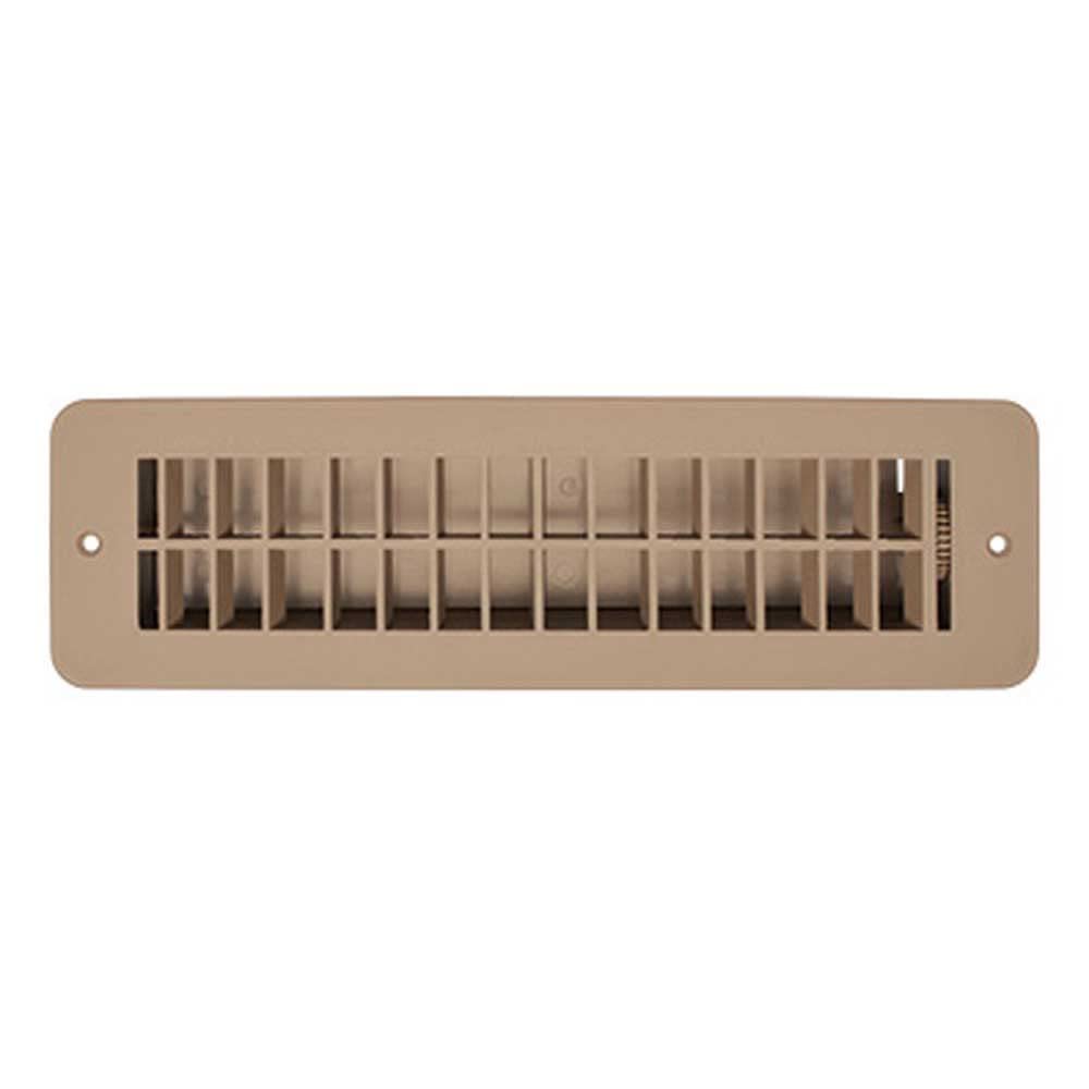Plastic Floor Register RV Designer H861 with Damper, 10 inch x 2-1/4 inch, Tan, Interior Hardware