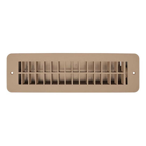 Plastic Floor Register RV Designer H861 with Damper, 10 inch x 2-1/4 inch, Tan, Interior Hardware