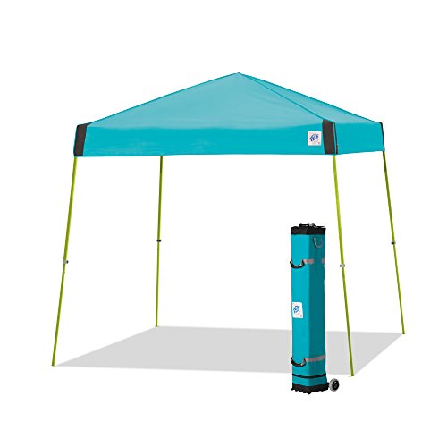 E-Z UP Instant Shelter Vista Canopy, 10' x 10', Limeade Powder-Coated Steel Frame with Wide-Trax Roller Bag & 4 Piece Spike Set, Splash