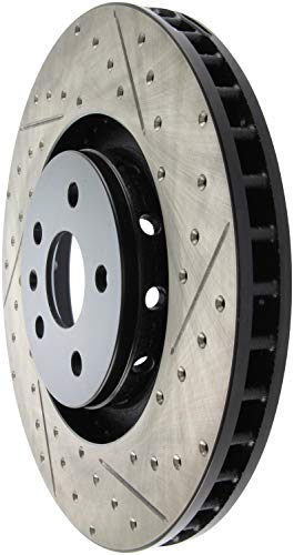 Front Left StopTech 127.62128L Automotive Replacement Drilled and Slotted Disc Brake Rotor Fits Select 2009-2015 Cadillac CTS