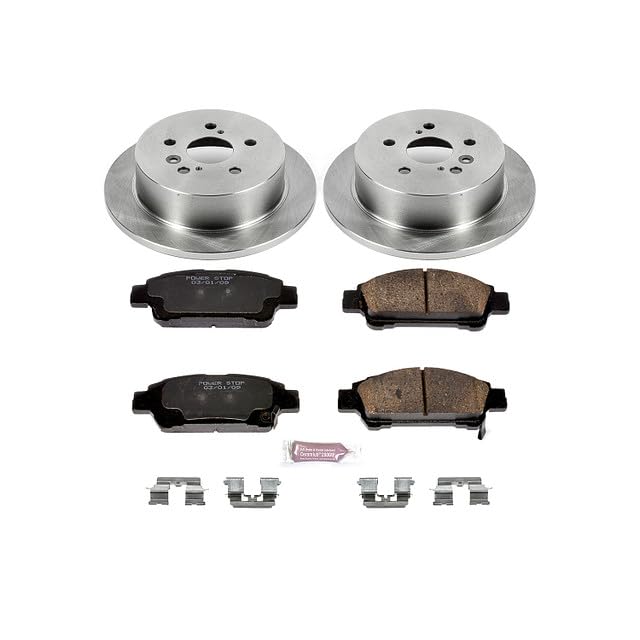 POWERSTOP Autospecialty KOE5498 Rear Replacement Brake Kit-OE Brake Rotors & Ceramic Brake Pads For Toyota Sienna 2004-2010 [Model Specific]