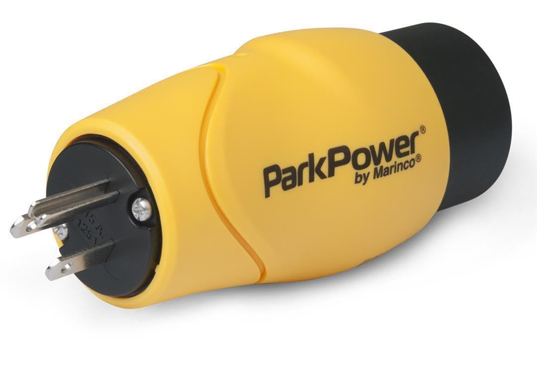ParkPower Marinco S15-30RV 15 Amp, 125V Straight-Blade Male Plug to 30 Amp, 125V Locking Female Side One-piece Twist-Lock Adapter