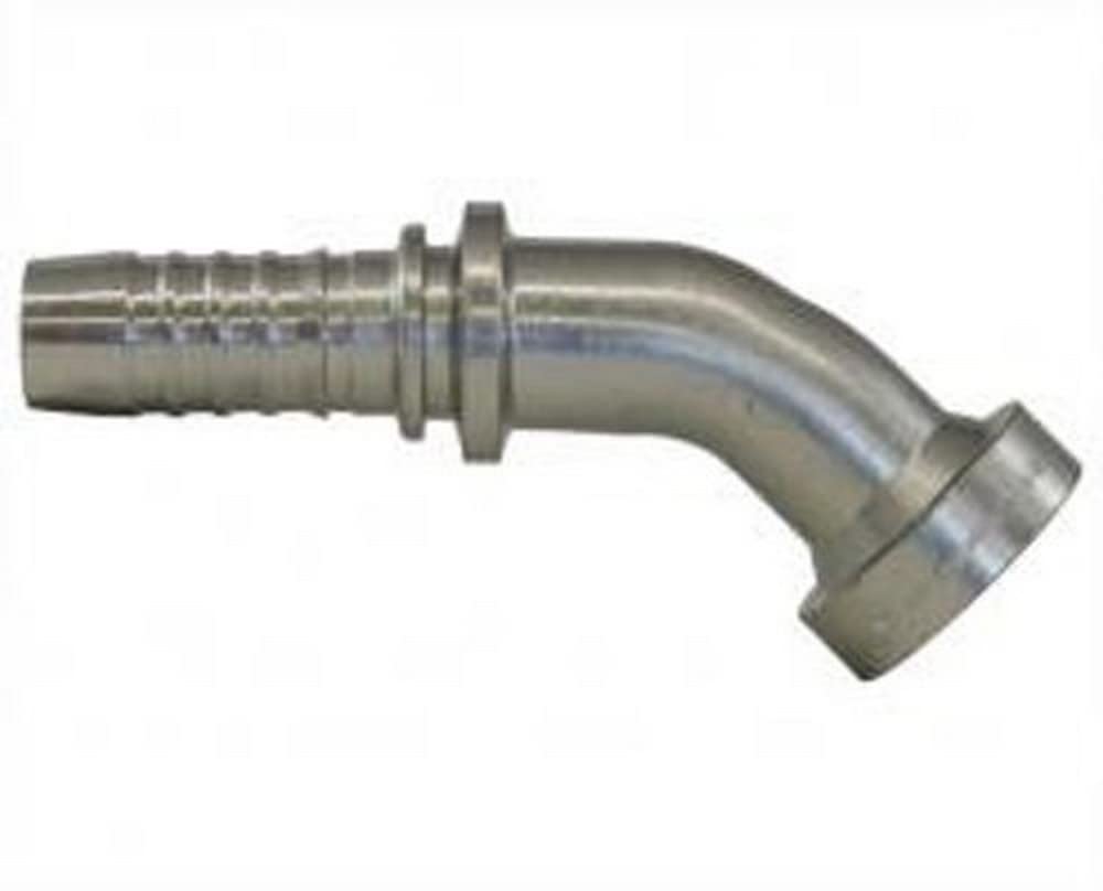 GlobalSpiral Couplings Gates 16GS-20FLC45-037, Caterpillar Style O-Ring Flange, Zinc Plated Carbon Steel, 5.63", 45° Bent Tube, 1" ID