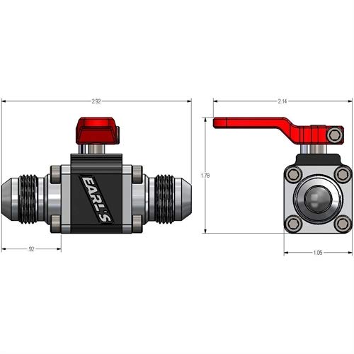 Ultrapro Ball Valve -8An Male To Male Earl's