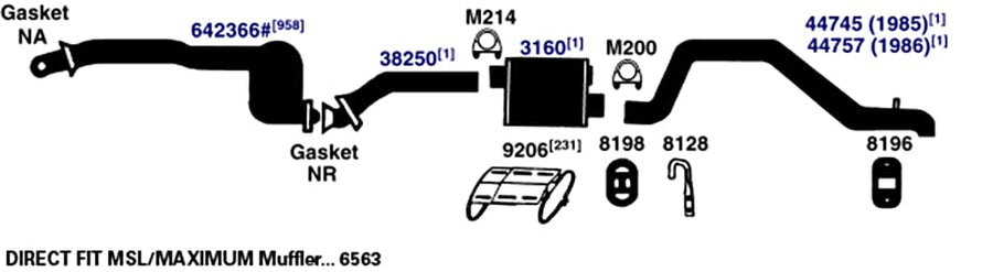 Exhaust Muffler AP Exhaust Products 6563