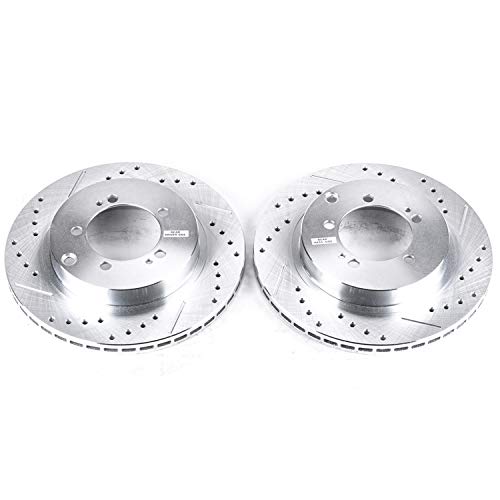 Power Stop Rear JBR786XPR Evolution Drilled & Slotted Rotor Pair For Dodge Stealth 1994-1996, Mitsubishi 3000GT 1993-1999 [Model Specific]