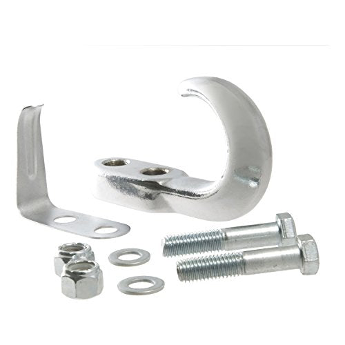 CURT Bolt-On Chrome Steel Tow Hook with Spring Clip, 10,000 lbs Capacity 22401