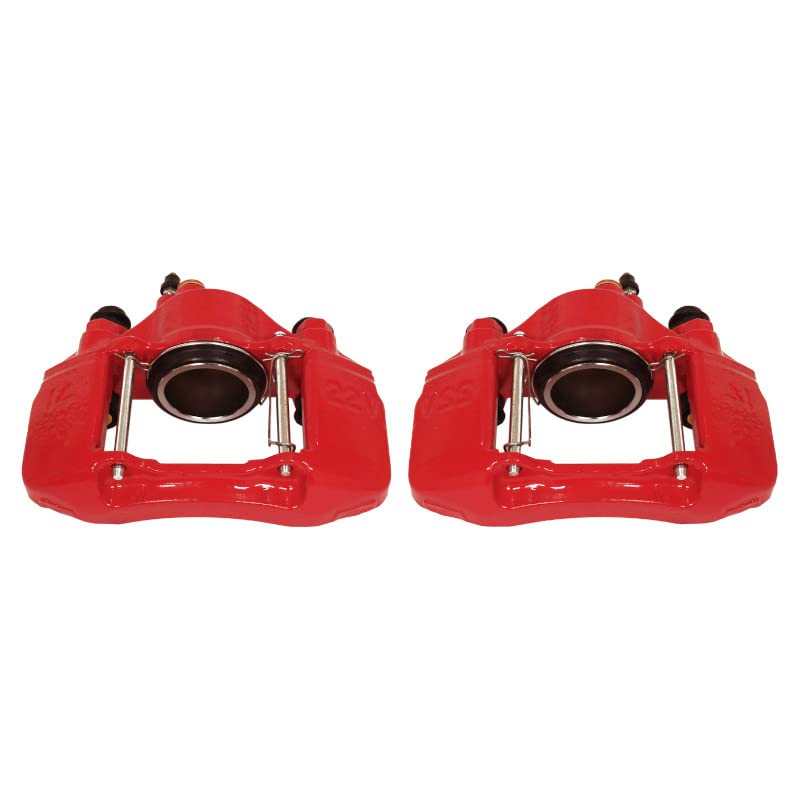 Power Stop S1336A Front Pair of High-Temp Red Powder Coated Calipers For Ford Escort 1991-2003, Mazda MX-3 1992-1995, Mazda Protege 1990-1998, Mercury Tracer 1991-1999 [Model Specific]