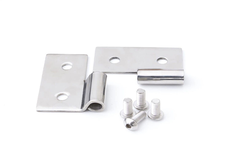 Rampage Products Lower Bracket Door Hinge Set for Jeep Wrangler/CJ | Pair, Steel, Polished | 7407 | Fits 1976-1983 Jeep CJ5 / 1976-1986 Jeep CJ7 / 1987-1995 Wrangler YJ / 1997-2006 Wrangler TJ
