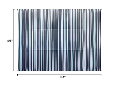 Camco Reversible Large Outdoor Patio Mat, Easy to Clean, Perfect for Picnics, Cookouts, Camping, and The Beach (9' x 12', Green and White Striped Design) (42864)