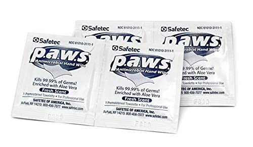 Hand Wipes Safetec Paws, 100 ct. (Individuals) Box (10 Boxes/case)