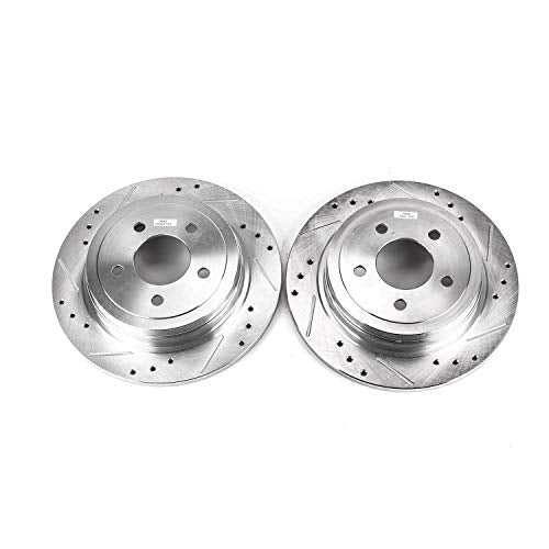 Power Stop Rear AR85100XPR Drilled & Slotted Rotor Pair For Ford Explorer Sport 2003, Ford Explorer Sport Trac 2003-2005 [Model Specific]