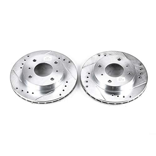 Power Stop Front JBR502XPR Drilled & Slotted Evolution Rotor Pair For Nissan 240SX 1989-1996 [Model Specific]