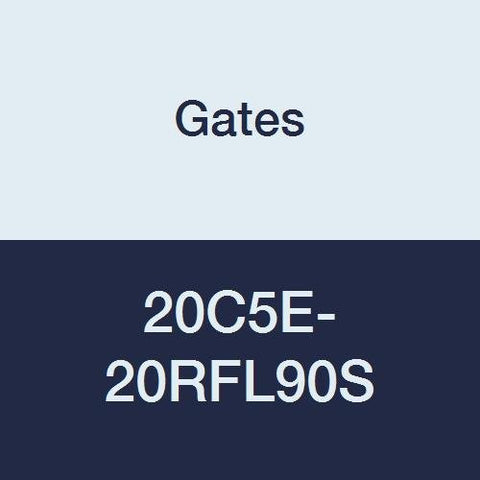 Gates Field Attachable 20C5E-20RFL90S for C5E Hose, Special Flange, 90 Engine Oil Connection Code 61, 2 Bolt, Steel, 1 1/8" ID