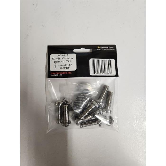 Body Fastener Kit NotcHead 8310-2, 67-69 Camaro Fender